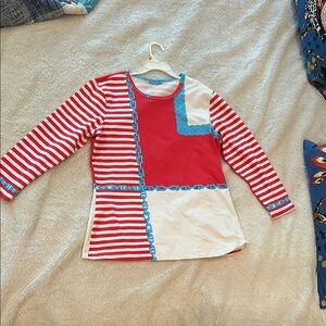 J. McLaughlin Red and White and blue Swim shirt/Coverup